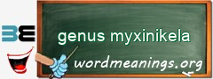 WordMeaning blackboard for genus myxinikela